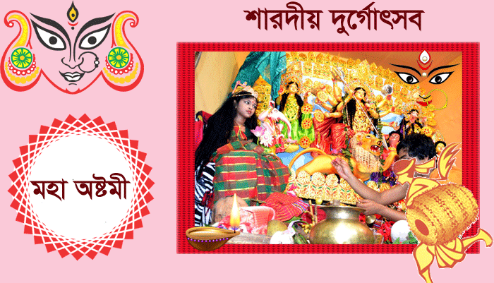 ঢাকঢোল আর কাঁসার বাদ্যে মুখর পূজামণ্ডপ
