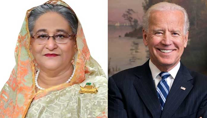 বাইডেনের অভ্যর্থনায় প্রধানমন্ত্রী শেখ হাসিনা