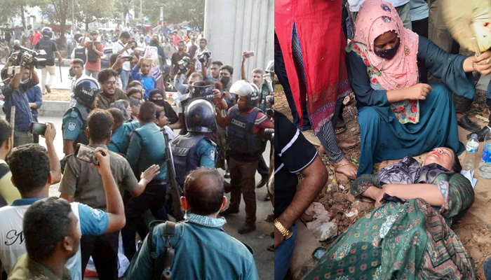 শাহবাগে পুলিশের সঙ্গে চাকরিপ্রত্যাশীদের সংঘর্ষ (ভিডিও)