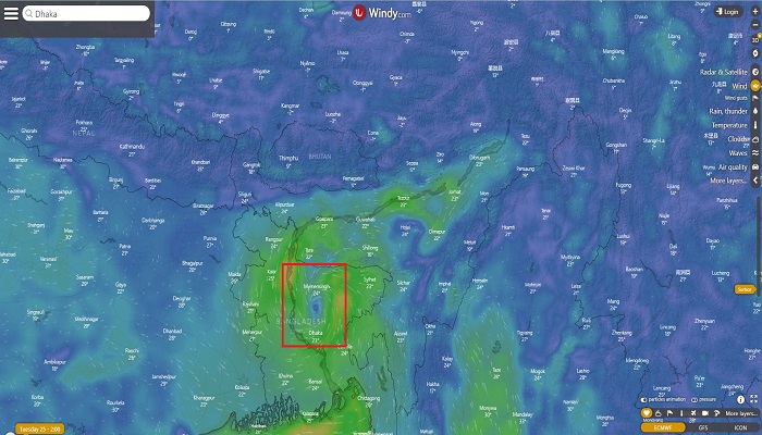দেশের মধ্যভাগে ঘূর্ণিঝড় ‘সিত্রাং’