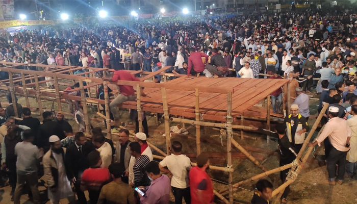 মঞ্চ তৈরির কাজ শুরু বিএনপি নেতাকর্মীদের