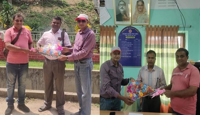 সাংবাদিক নেতা পরিচয়ে ফুলেল শুভেচ্ছা, বিপাকে কর্মকর্তারা