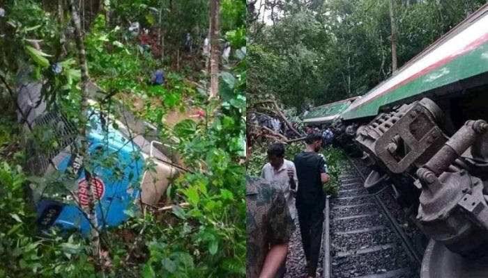 ট্রেন লাইনচ্যুত, সিলেটের সঙ্গে রেল যোগাযোগ বন্ধ