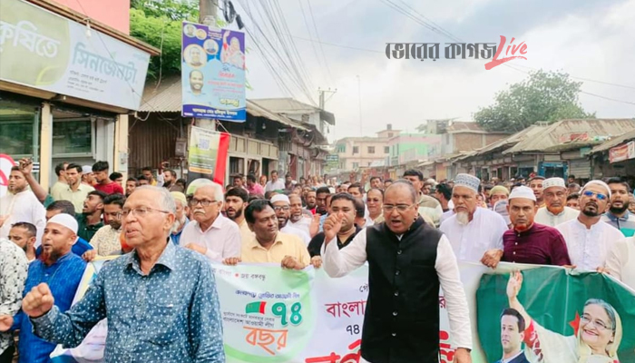 আ.লীগের প্রতিষ্ঠাবার্ষিকীতে বোরহানউদ্দিনে বর্ণাঢ্য র‍্যালি