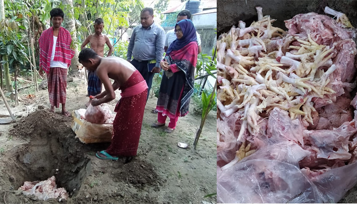 খাওয়ার অনুপযোগী মাংস বিক্রির অপরাধে জরিমানা