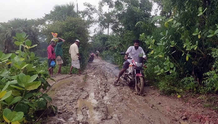 সড়কই যেনো গ্রামবাসীর ভোগান্তি!