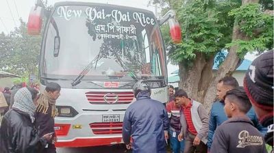 পুঠিয়ায় বাসচাপায় দুই মোটরসাইকেল আরোহী নিহত