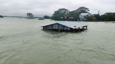 সুরমার পানি বিপৎসীমার ওপরে, সুনামগঞ্জে তৃতীয় দফায় বন্যা