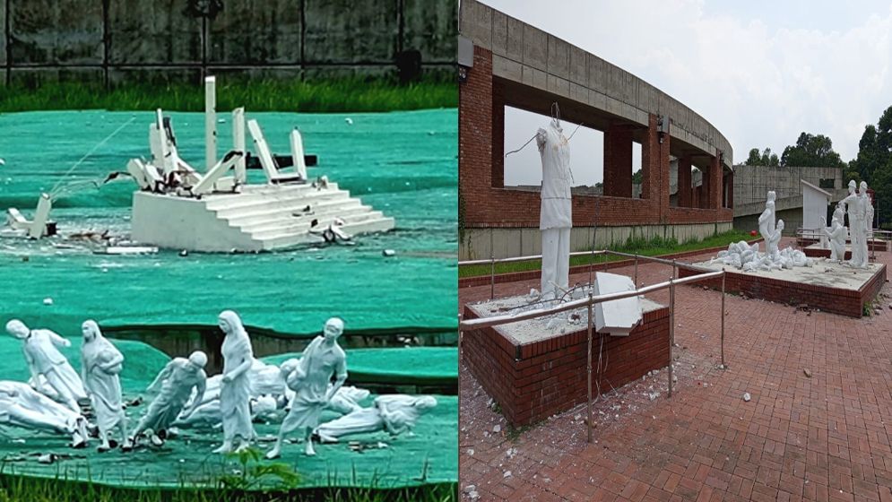 মুজিবনগর কমপ্লেক্সের ৬০০ ভাস্কর্য ভেঙে ফেললো দুর্বৃত্তরা