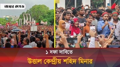 শহিদ মিনারে জনসমুদ্র, স্লোগানে উত্তাল
