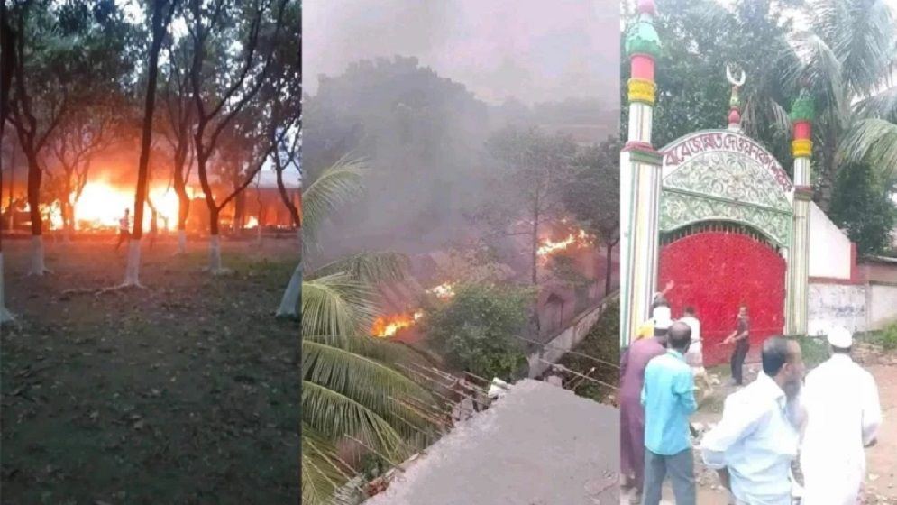 ভন্ড পীর দেওয়ানবাগীর মাজারে হামলা ও অগ্নিসংযোগ