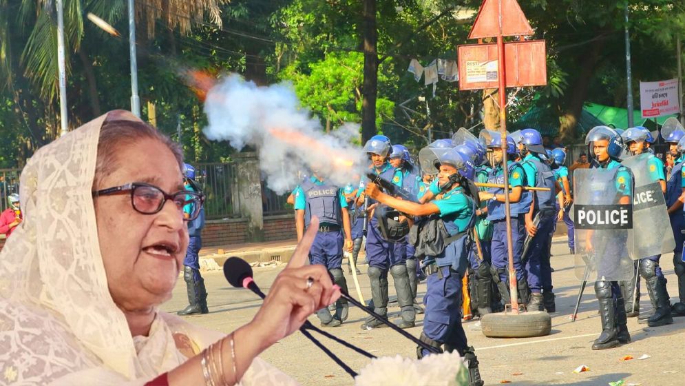 বিক্ষোভ দমনে নির্বিচারে গুলি চালানোর নির্দেশ দিয়েছিলেন শেখ হাসিনা