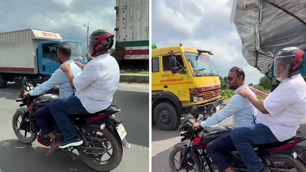 তীব্র যানজটে আটকা পড়ে মোটরসাইকেলে গন্তব্যে গেলেন সড়ক উপদেষ্টা