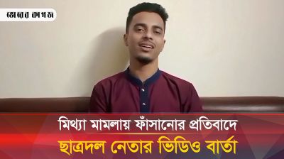মিথ্যা মামলায় ফাঁসানোর প্রতিবাদে ছাত্রদল নেতার ভিডিও বার্তা