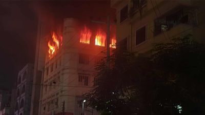 মিরপুরে বহুতল ভবনে আগুন