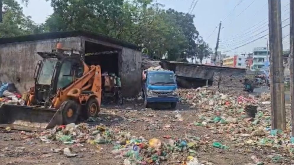 সড়কের পাশের ময়লার স্তূপে অতিষ্ঠ জনজীবন